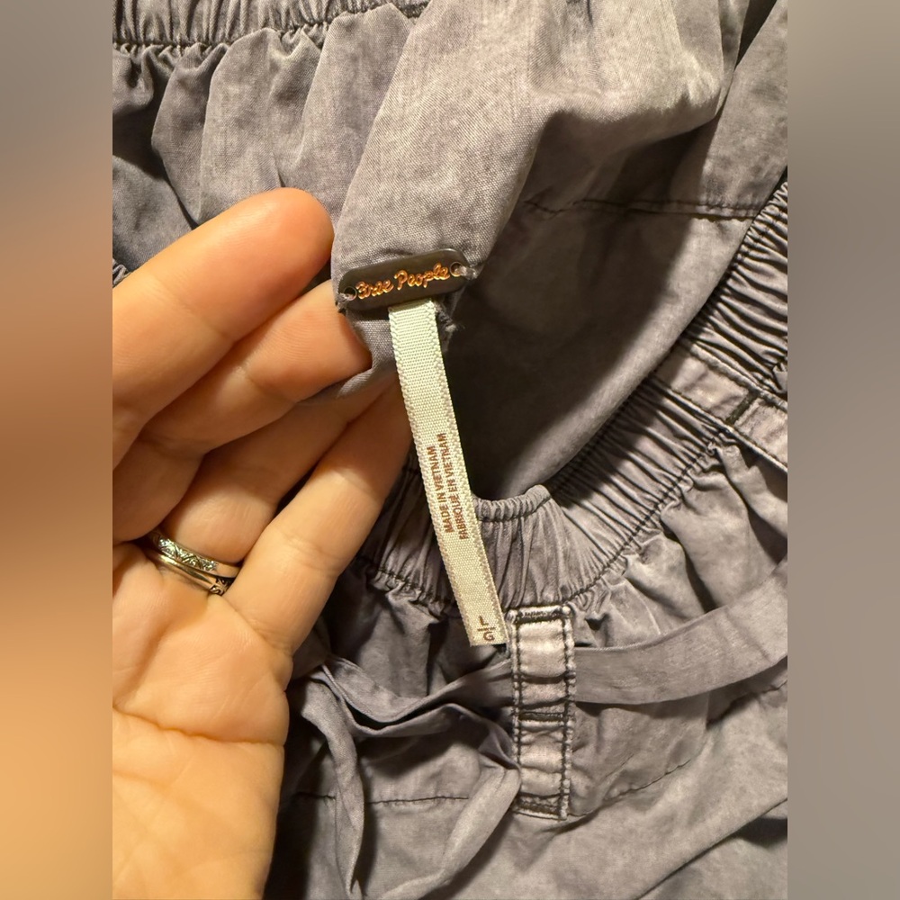 Free People Lavender Gray Wide-Leg Drawstring Pants - Picture 9 of 10